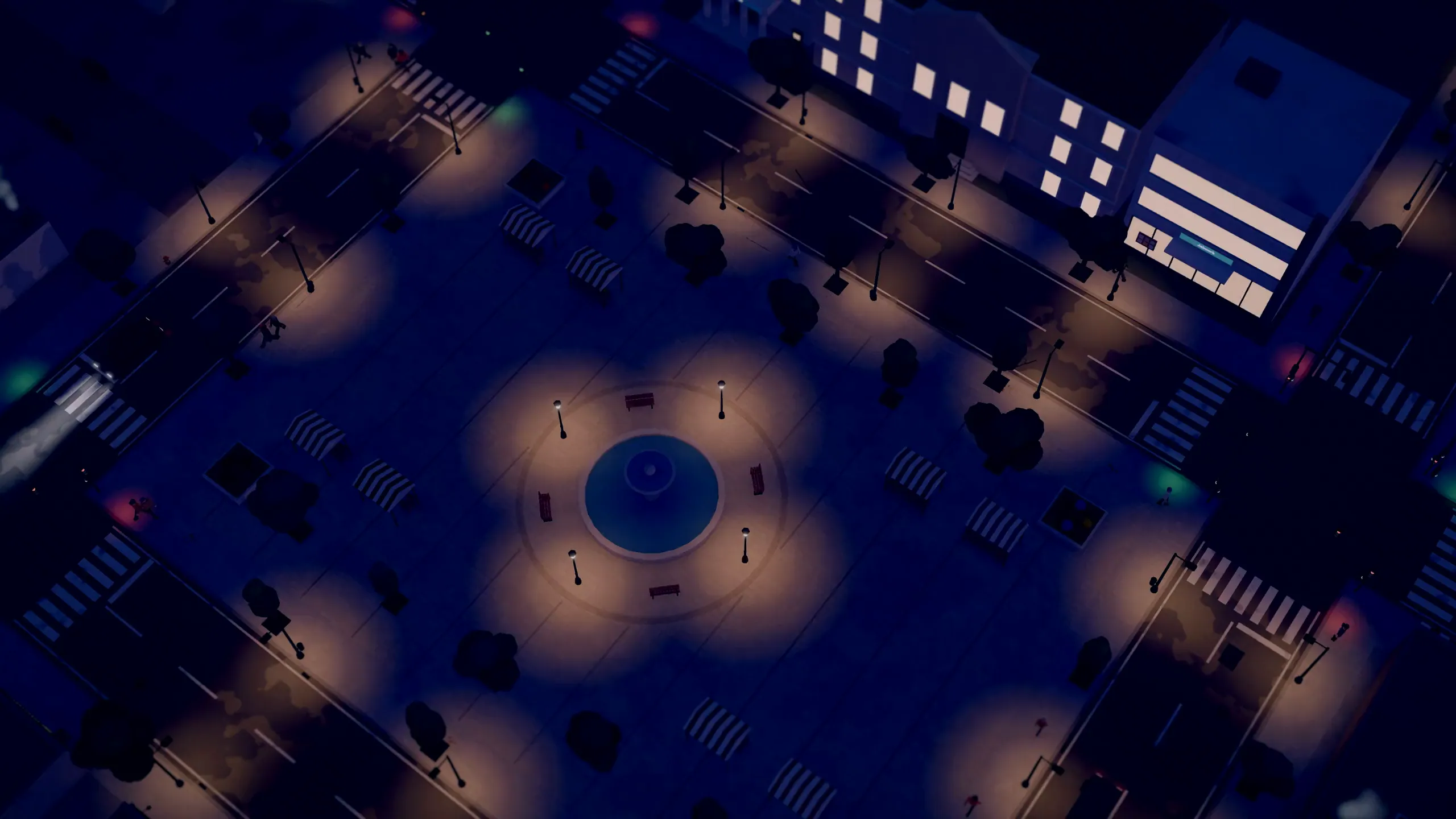 Time-lapse over the market square from late afternoon into blue hour